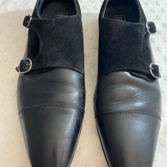 ASOS DESIGN monk shoes in black with suede leather emboss panel - Picture 15 of 15